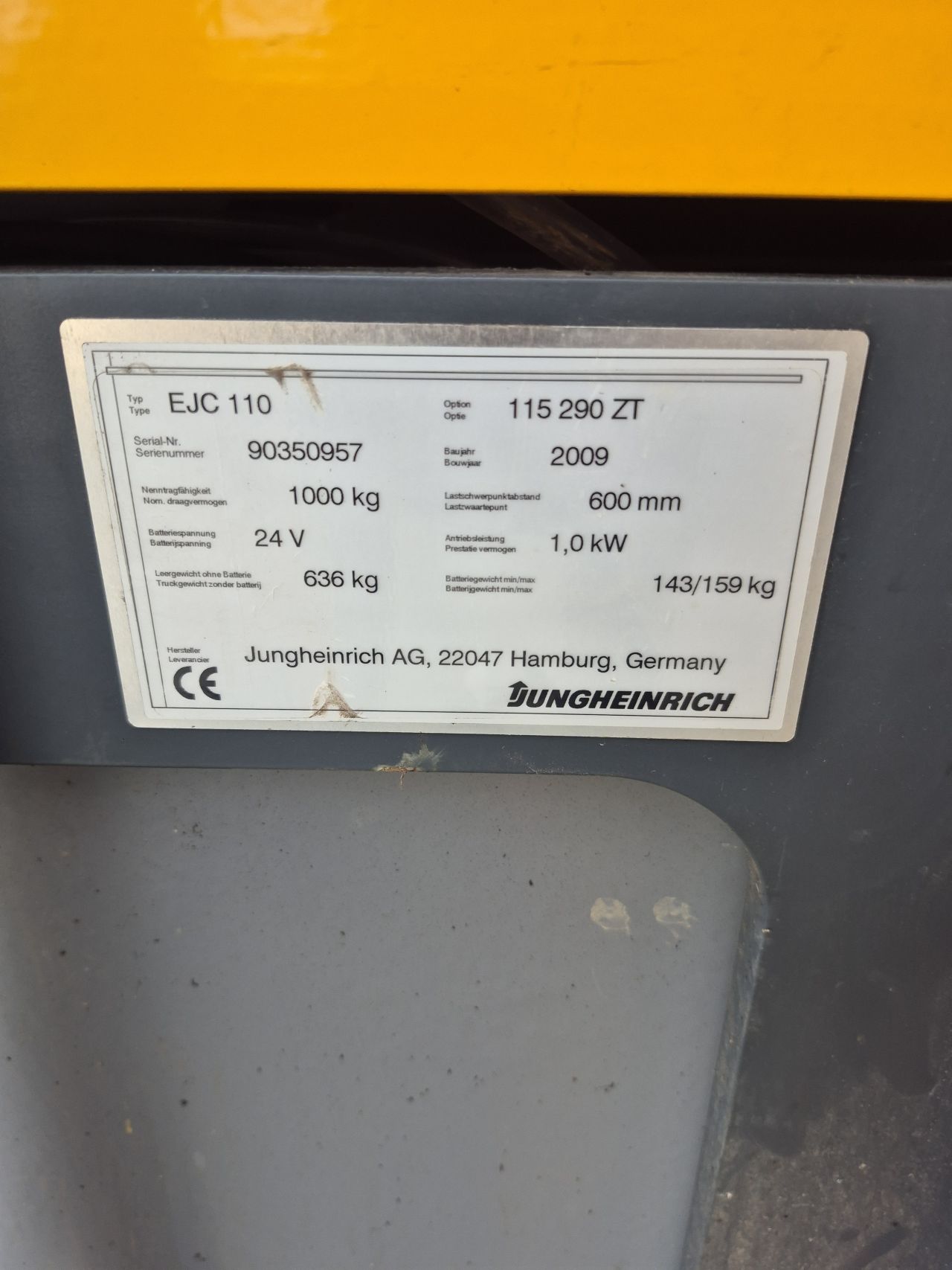Jungheinrich EJC 110 bj 2009 duplo 2.980 mm accu bj 2018
