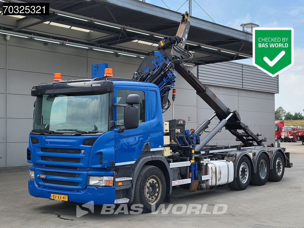 Scania P380 8X2 NL-Truck Hiab 211 E-3 Hipro Kran Crane VDL S-21-6200 hoolift Euro 5