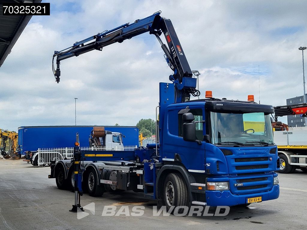 Scania P380 8X2 NL-Truck Hiab 211 E-3 Hipro Kran Crane VDL S-21-6200 hoolift Euro 5