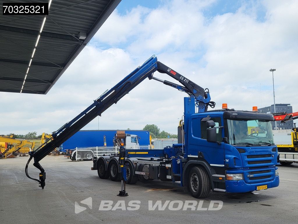 Scania P380 8X2 NL-Truck Hiab 211 E-3 Hipro Kran Crane VDL S-21-6200 hoolift Euro 5