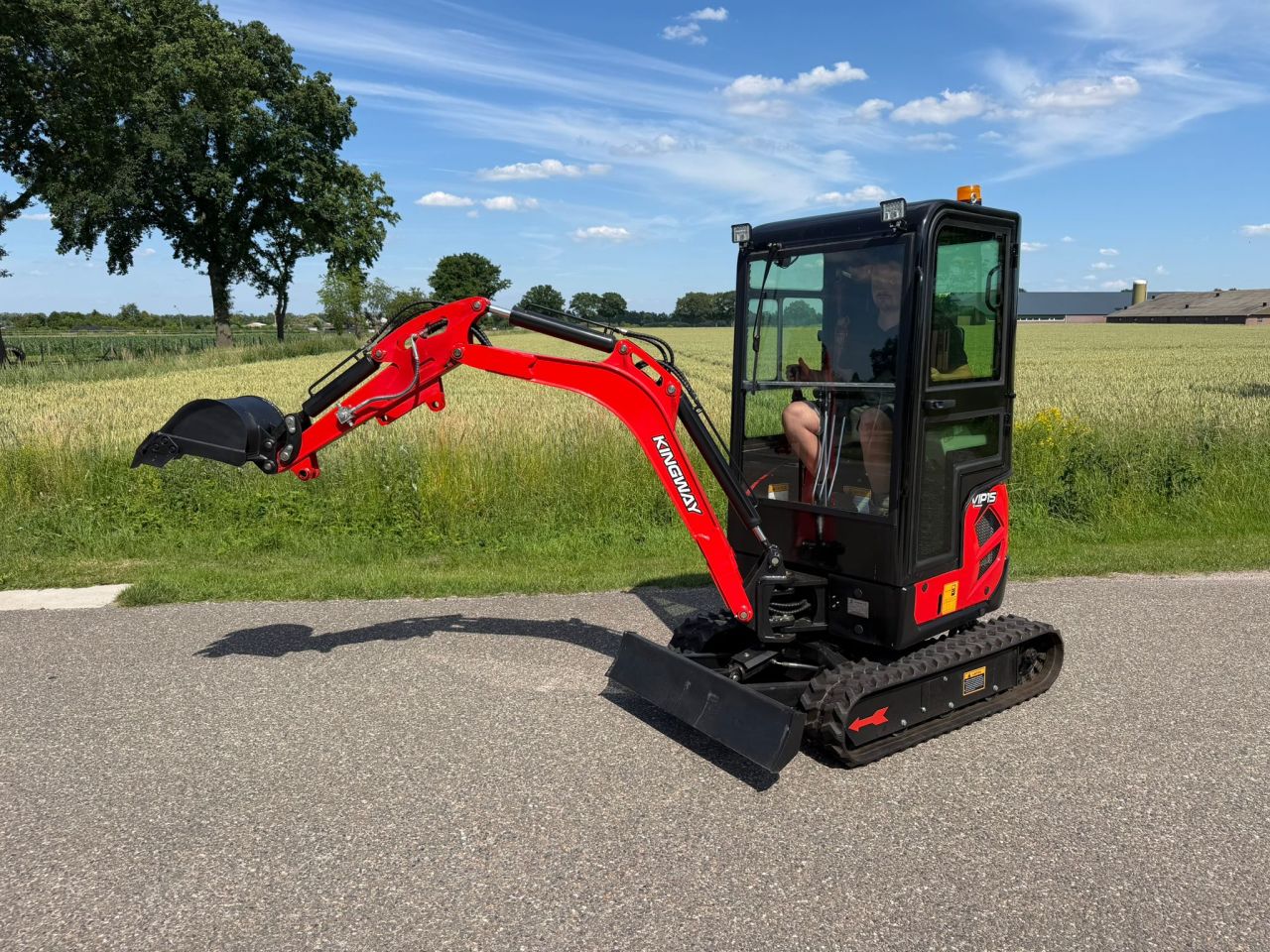 Minibagger Kingway VIP15, Joysticks, Knickmatick, Lieferung