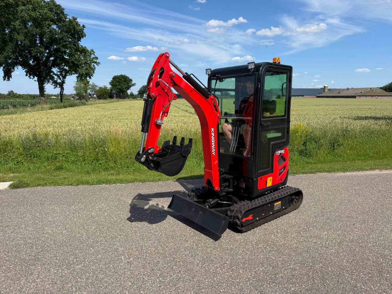 Minibagger Kingway VIP15, Joysticks, Knickmatick, Lieferung