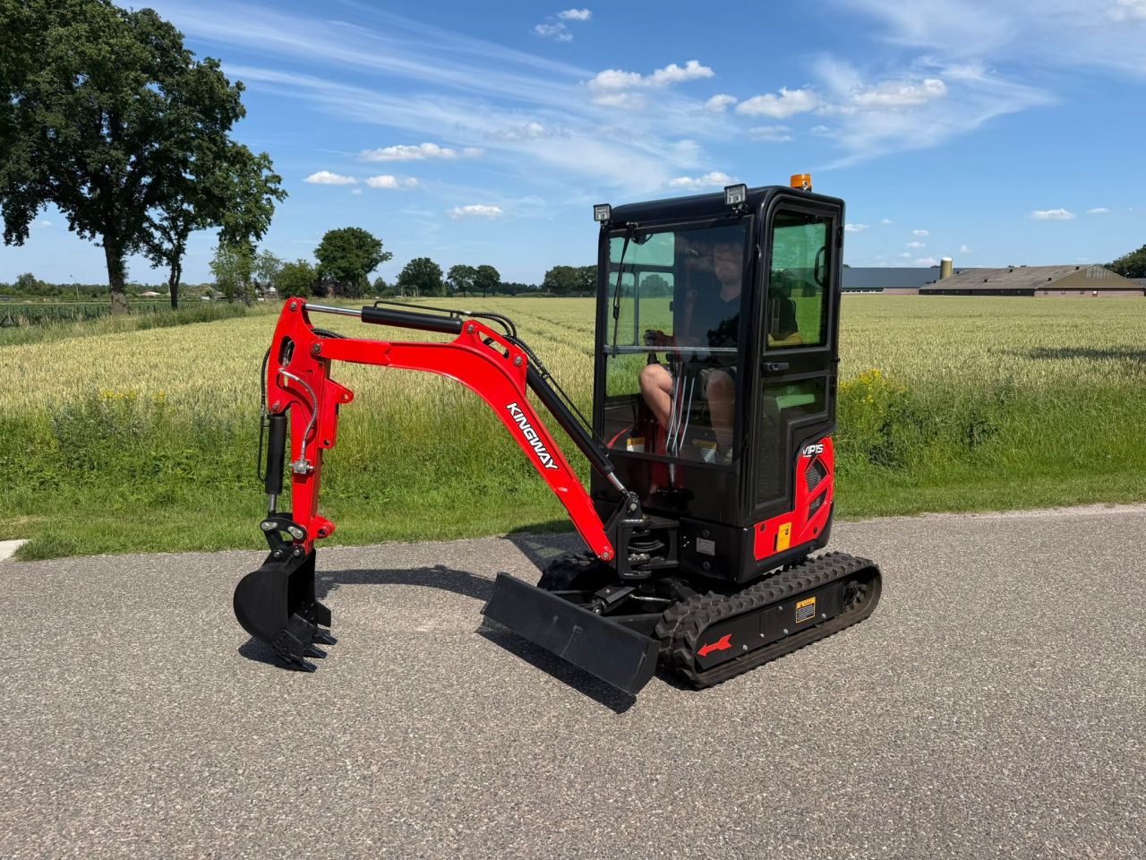 Minibagger Kingway VIP15, Joysticks, Knickmatick, Lieferung