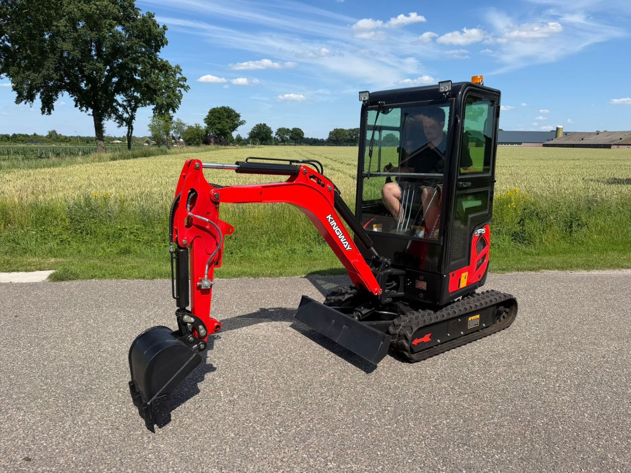 Minibagger Kingway VIP15, Joysticks, Knickmatick, Lieferung
