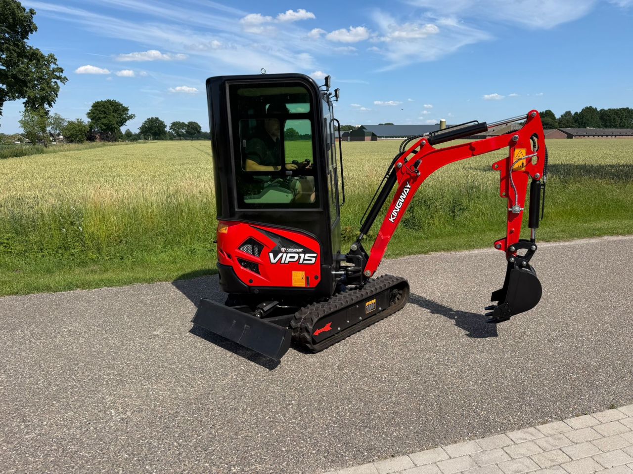 Minibagger Kingway VIP15, Joysticks, Knickmatick, Lieferung