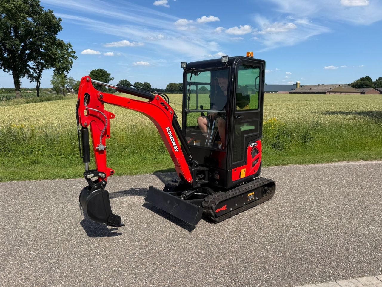 Minibagger Kingway VIP15, Joysticks, Knickmatick, Lieferung