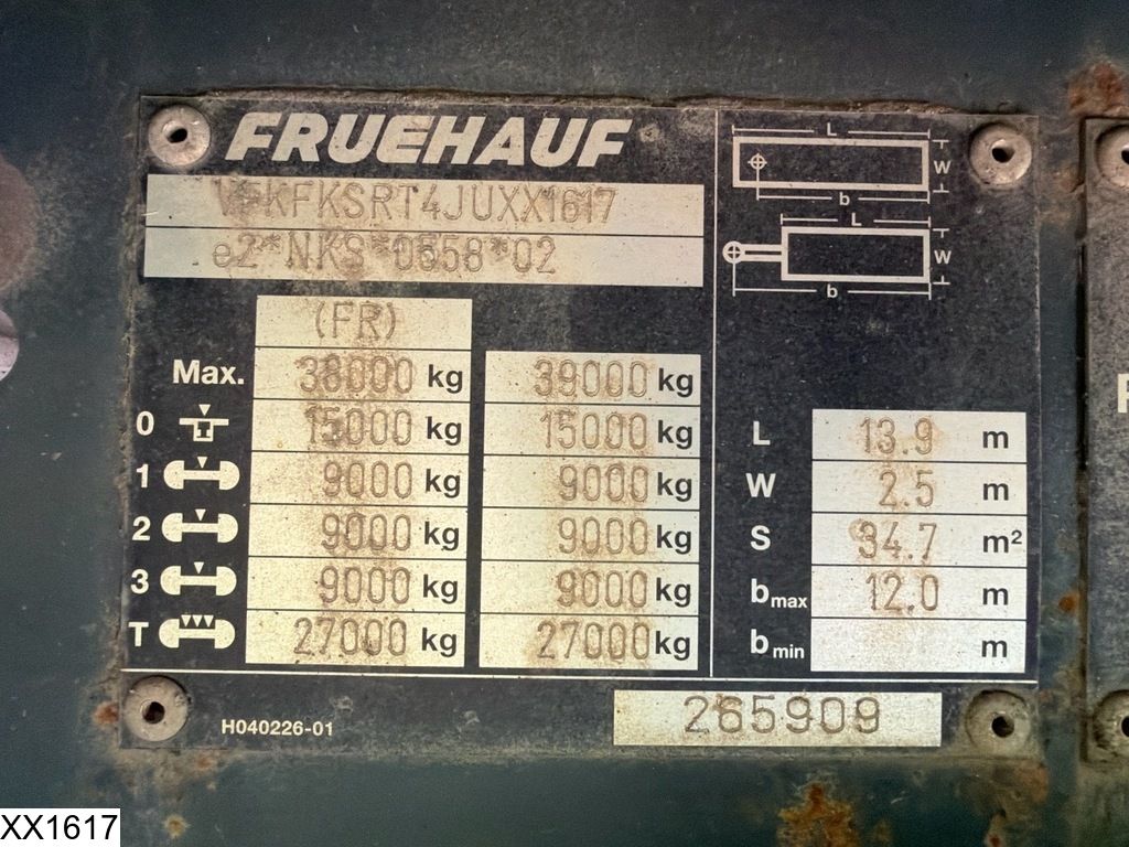Fruehauf Tautliner Dhollandia
