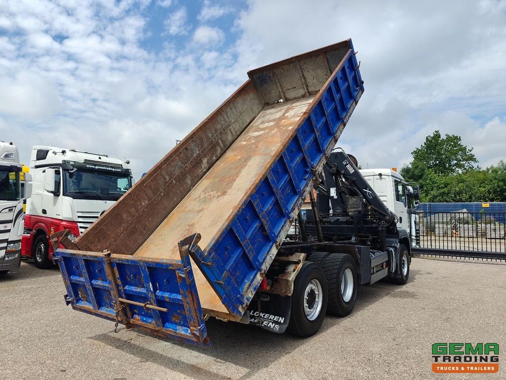 MAN TGA 26.320 6x2/4 Day Cab Euro5 - Tipper 5.6m + Hydraulic Side Boards + Hiab 166E-5 HIPRO Radio-Controlled 5th/6th Function - Towing Hook