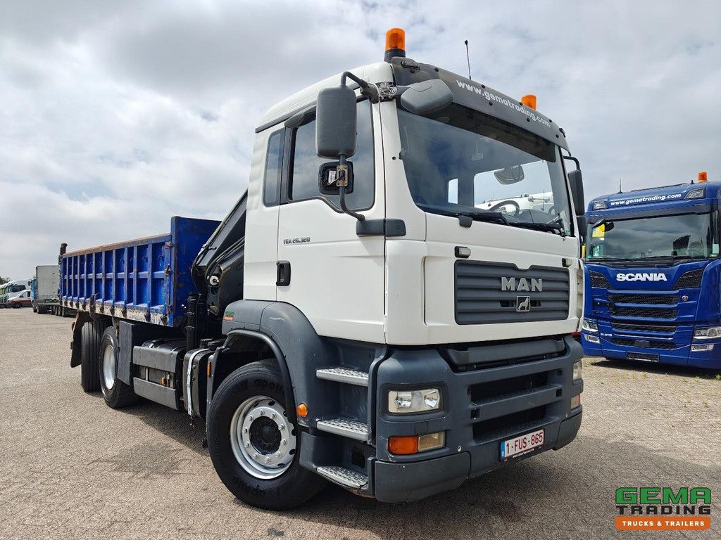 MAN TGA 26.320 6x2/4 Day Cab Euro5 - Tipper 5.6m + Hydraulic Side Boards + Hiab 166E-5 HIPRO Radio-Controlled 5th/6th Function - Towing Hook