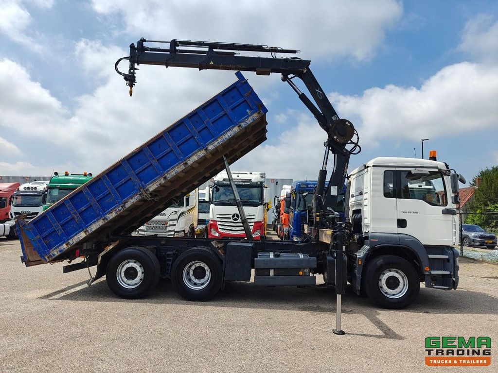MAN TGA 26.320 6x2/4 Day Cab Euro5 - Tipper 5.6m + Hydraulic Side Boards + Hiab 166E-5 HIPRO Radio-Controlled 5th/6th Function - Towing Hook