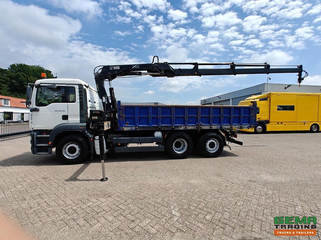 MAN TGA 26.320 6x2/4 Day Cab Euro5 - Tipper 5.6m + Hydraulic Side Boards + Hiab 166E-5 HIPRO Radio-Controlled 5th/6th Function - Towing Hook