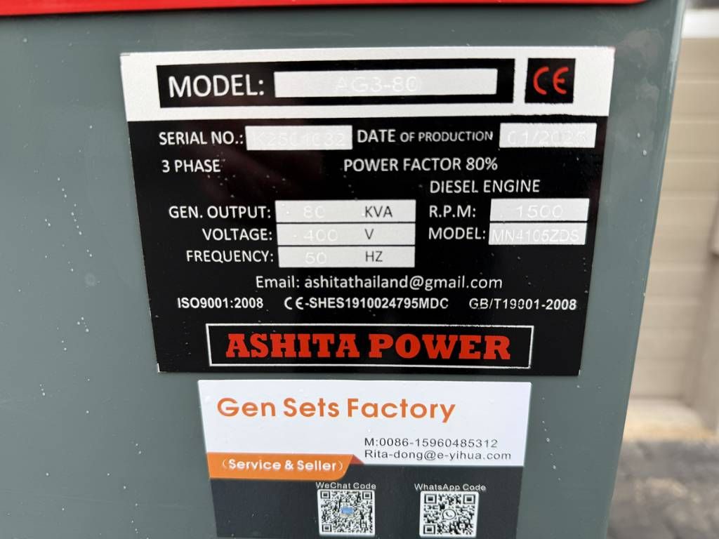 Ashita 80 KVA aggregaat