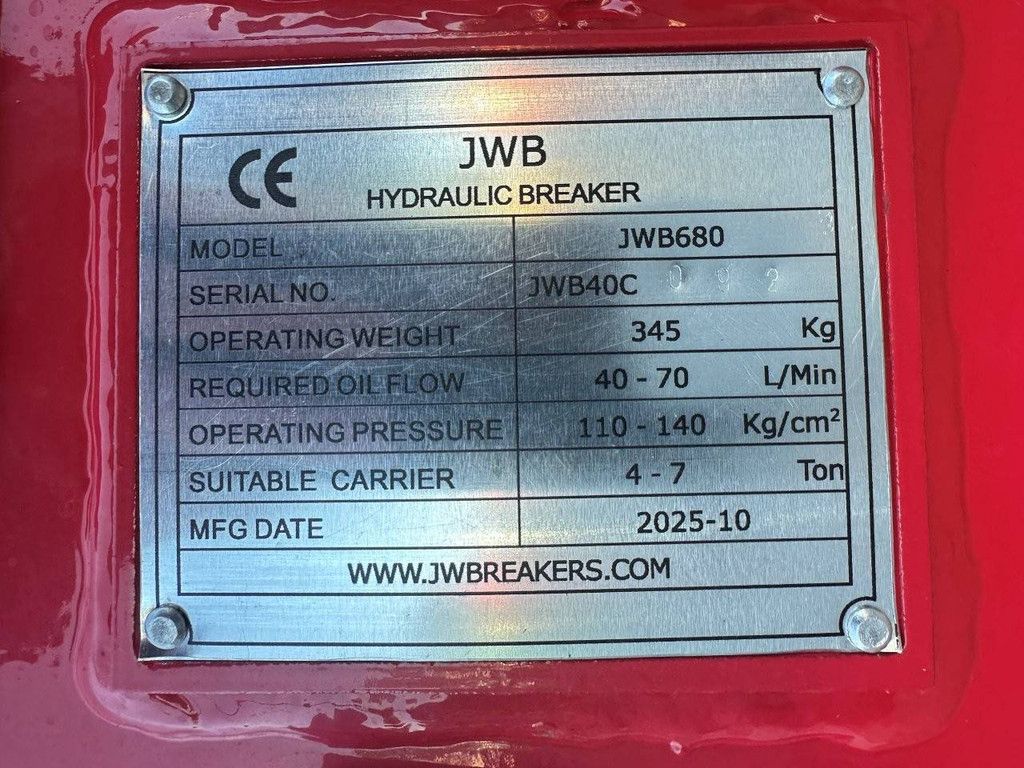 Hydraulic Hammer JWB 680 2025 New