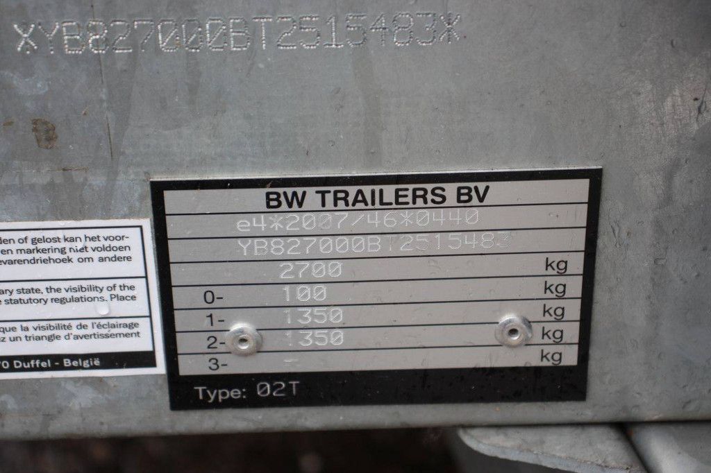 Trailer BW Trailers 02T 2700kg 3000x1500mm With Tarpaulin New