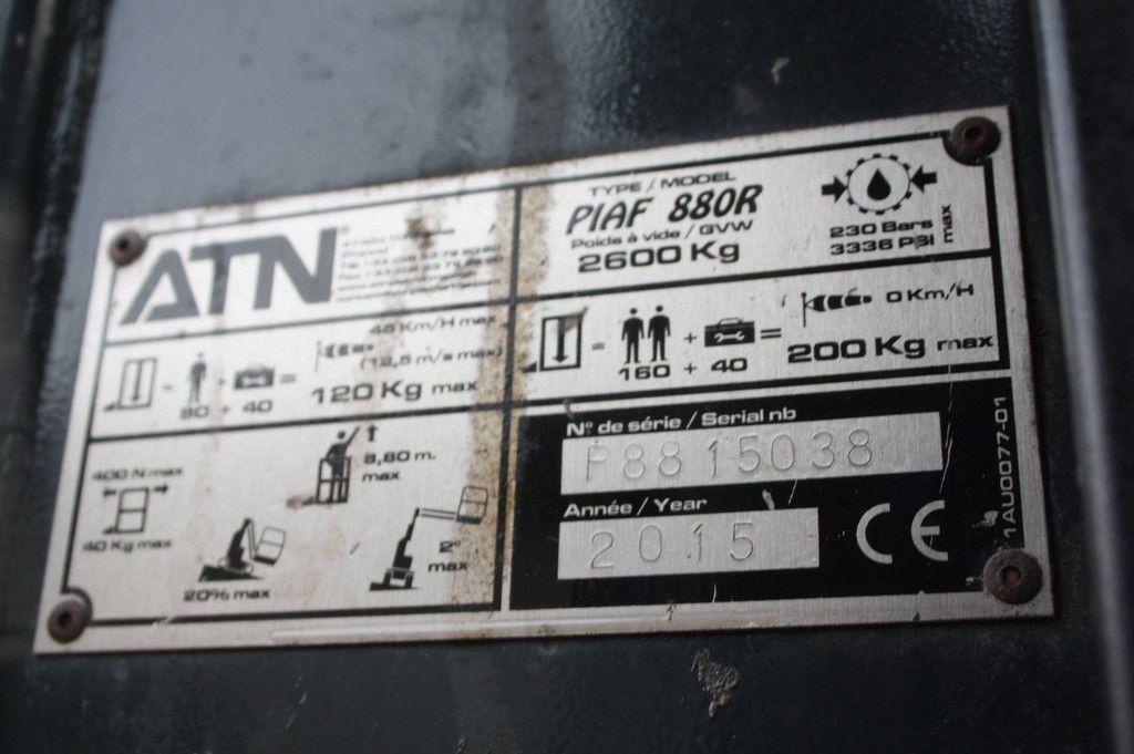 Mast Lift ATN PIAF 880R Electric 8.8m 2015