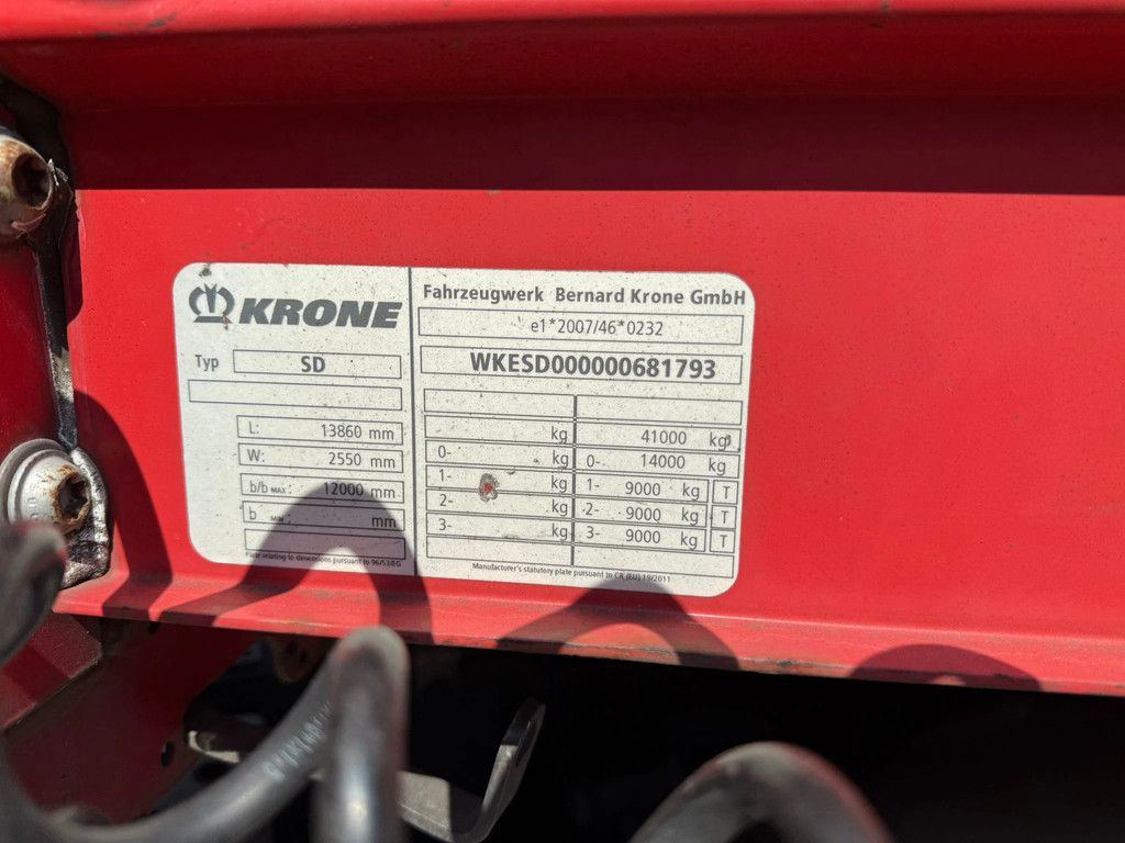 Krone SD 2X Liftas Schuifdak Centrale smering NL Trailer APK 10-2026