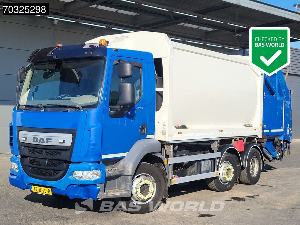 DAF LF 250 6X2 Geesink GPM IV 14L22 Lifter GCB Welvaarts weigh system Steering axle Euro 6
