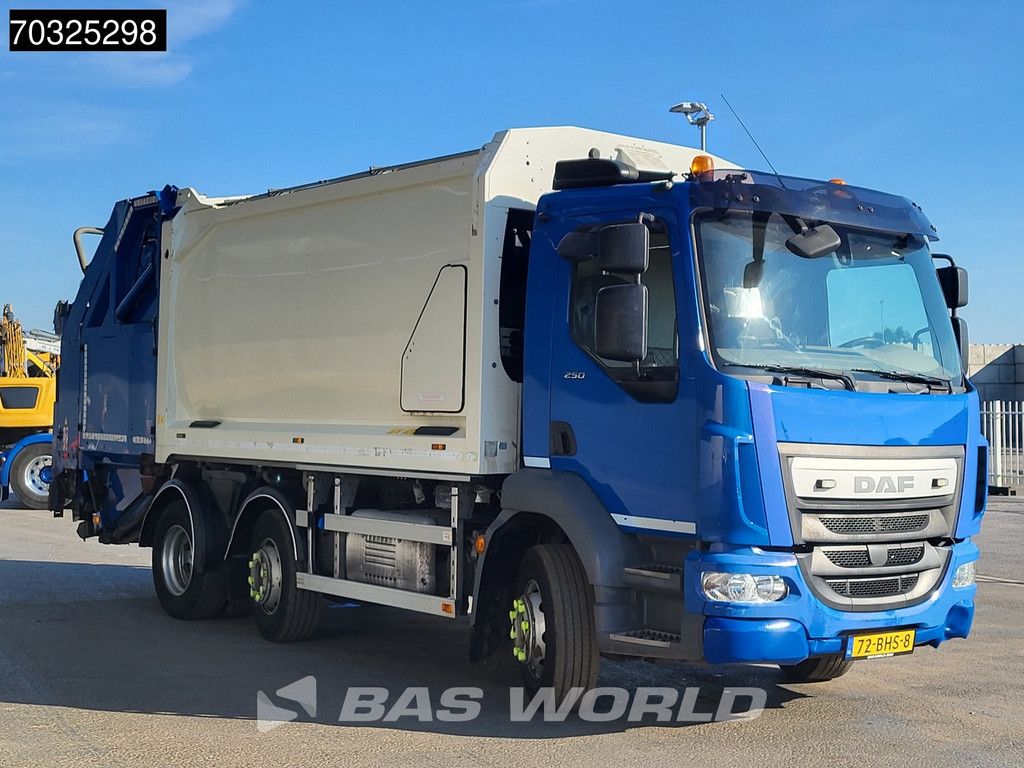 DAF LF 250 6X2 Geesink GPM IV 14L22 Lifter GCB Welvaarts weigh system Steering axle Euro 6