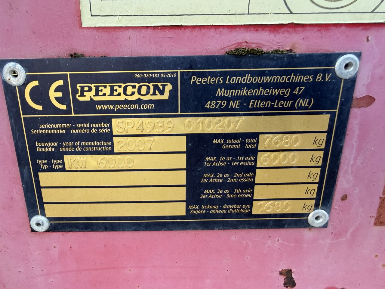 Peecon KW6000 kipper kiepwagen 3 zijdig!