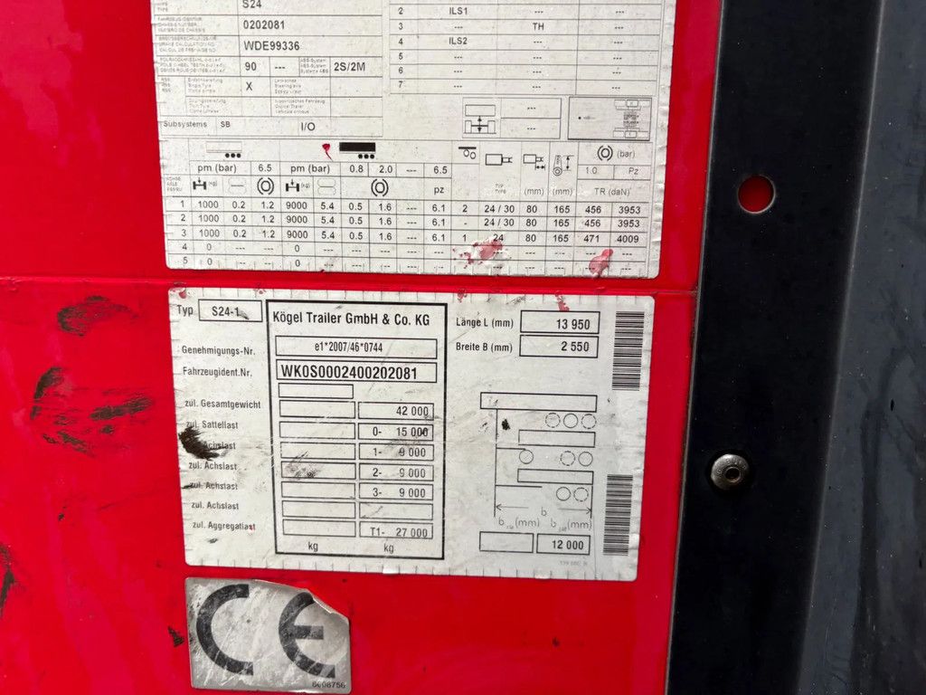 Kögel Coil Rongen/Rungen AS 1+3 Liftas BPW Trommel APK/TUV 01-2027! 275 insteek