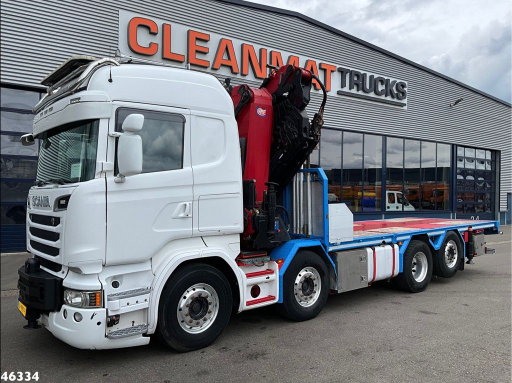 Scania R 580 8x2 V8 Retarder Euro 6 HMF 50 Tonmeter laadkraan + Fly-Jib