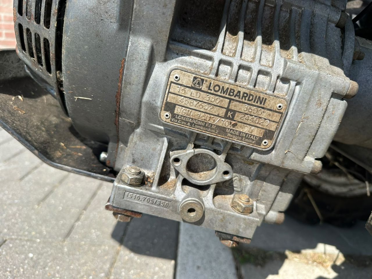 Bertolini vingerbalkmaaier met Lombardini diesel motor
