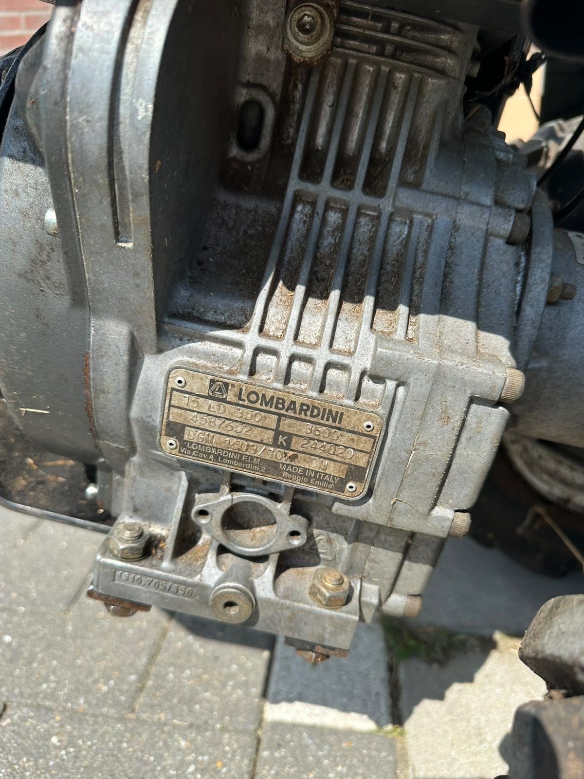 Bertolini vingerbalkmaaier met Lombardini diesel motor