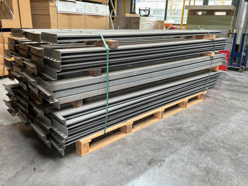 Disassembled pallet rack
