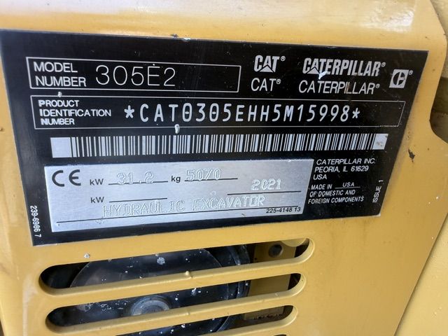 CAT 305e Bj2021 1600uur !!! 5T Minigraver Minikraan A/C SLP/SRT
