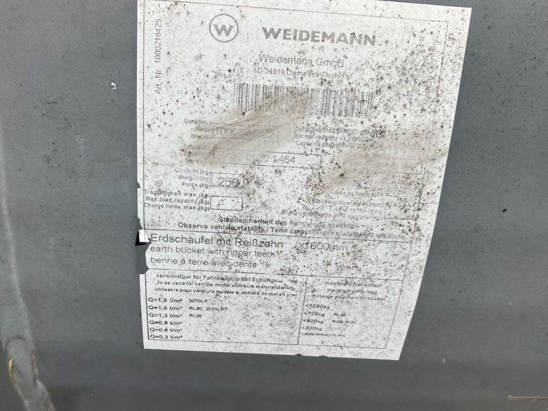 Weidemann Erdschaufel 1600mm