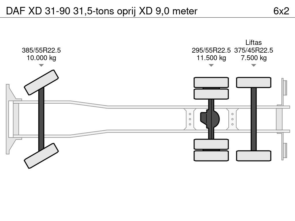 DAF XD 31-90 31,5-tons oprij XD 9,0 meter