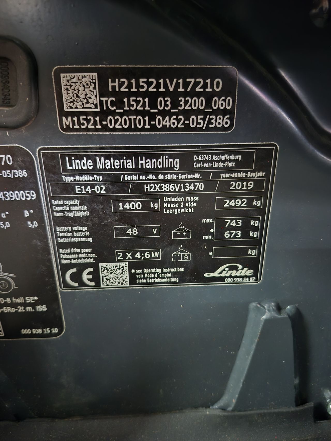 Linde E14-02 triplex sideshift vorkversteller bj 2019