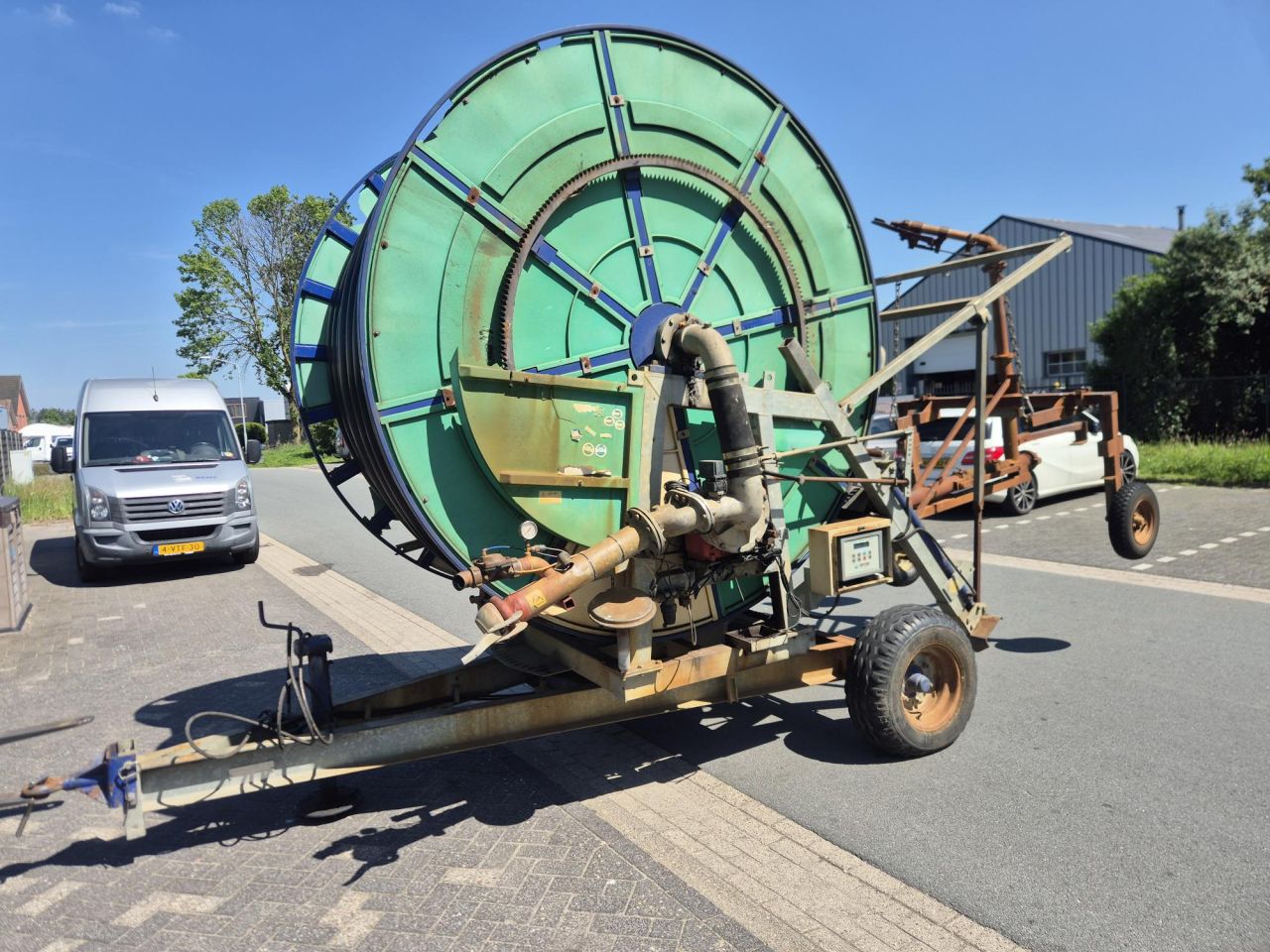 Irtec haspel 100x350m, met pompset nieuw of gebruikt