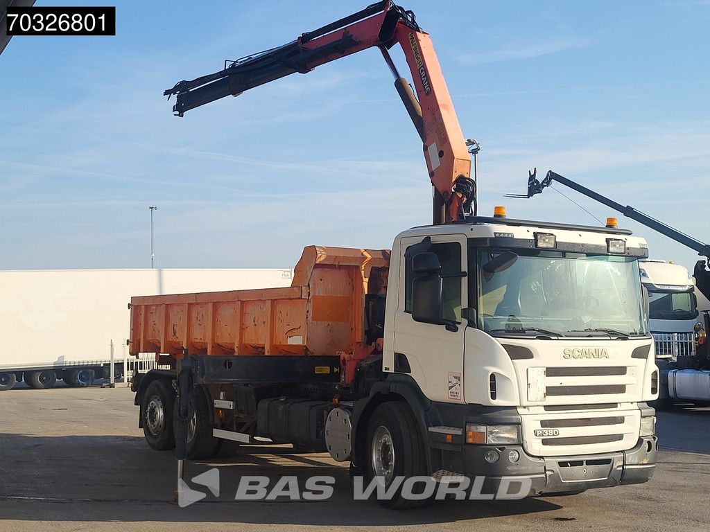 Scania P P380 6X2 Palfinger PK15500 Kran Crane 20tons containersystem Lift+steering axle Euro 4