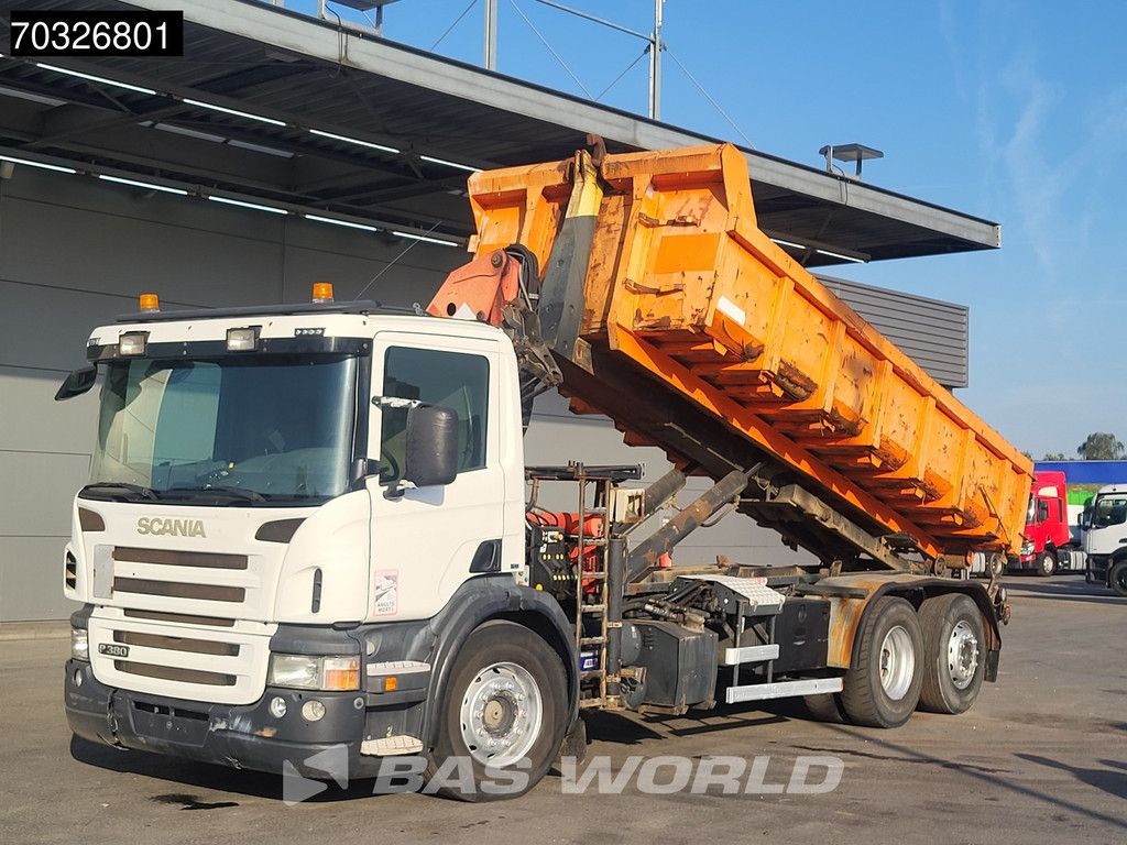 Scania P P380 6X2 Palfinger PK15500 Kran Crane 20tons containersystem Lift+steering axle Euro 4