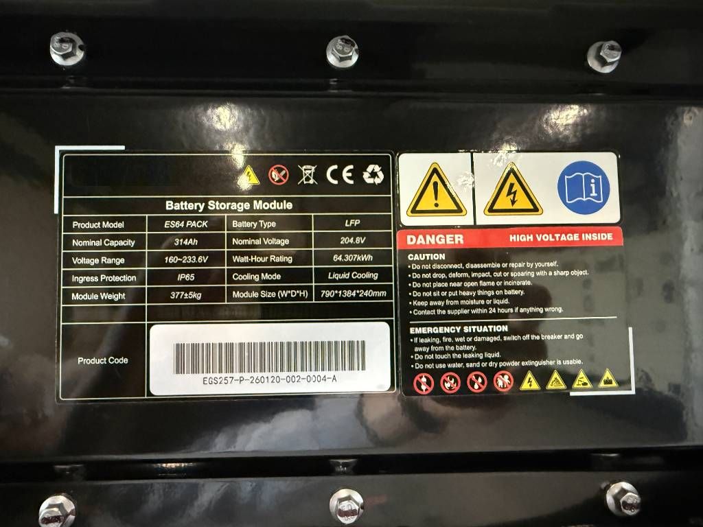 DPX-57759.2 - Battery BESS EGS - 125kW/750kWh