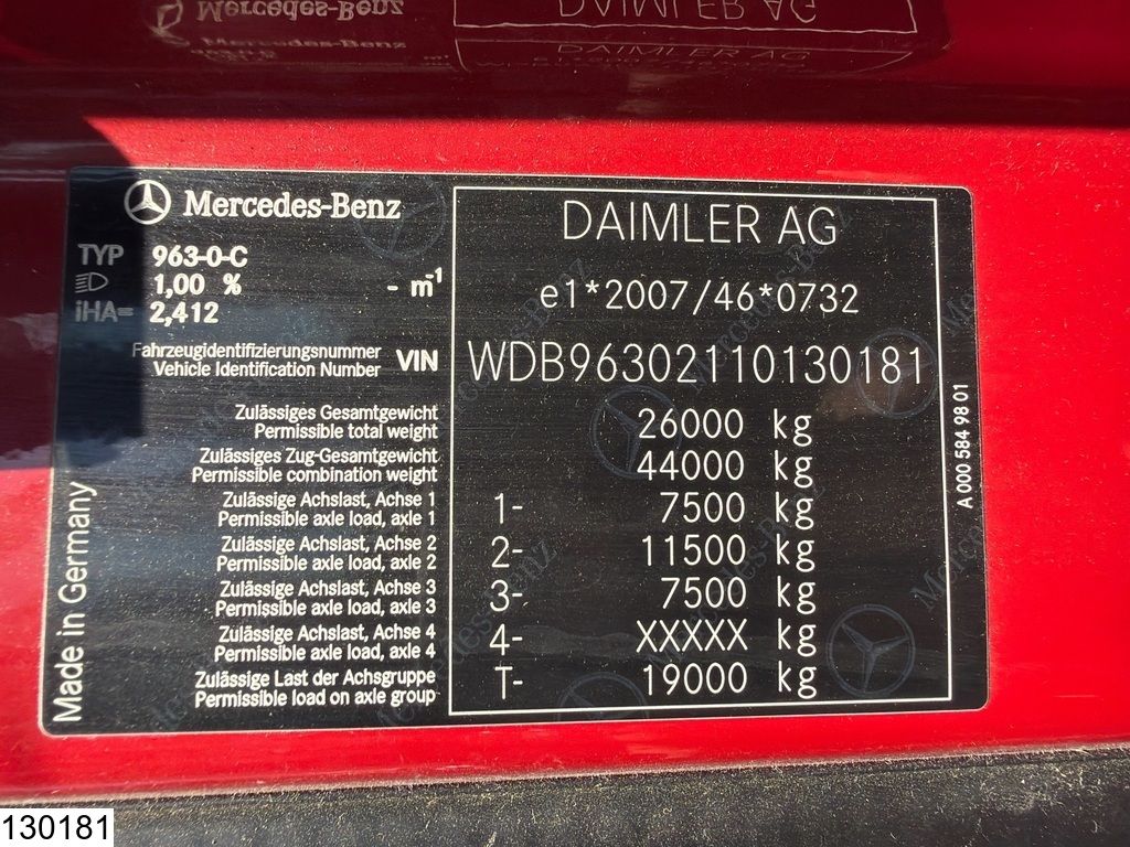 Mercedes Actros 2548 6x2, EURO 6, Lift roof, Combi