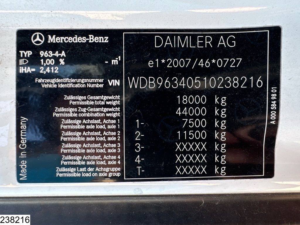 Mercedes Actros 1843 EURO 6, Retarder, Standairco, Lohr