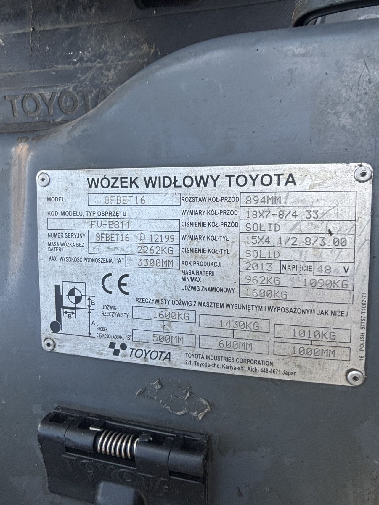 Toyota elektrische heftruck 1,6t