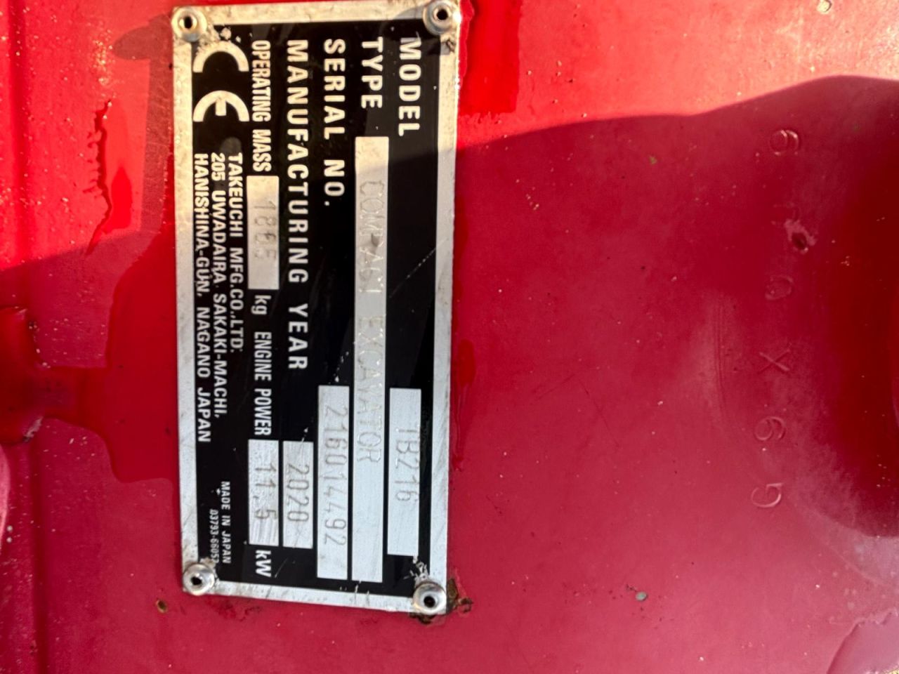 Takeuchi TB216 LSA extra