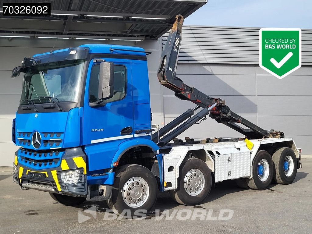 Mercedes Arocs 3245 8X4 HIAB XR26Z56 containersystem Steel Suspension Big-Axle Retarder Euro 6