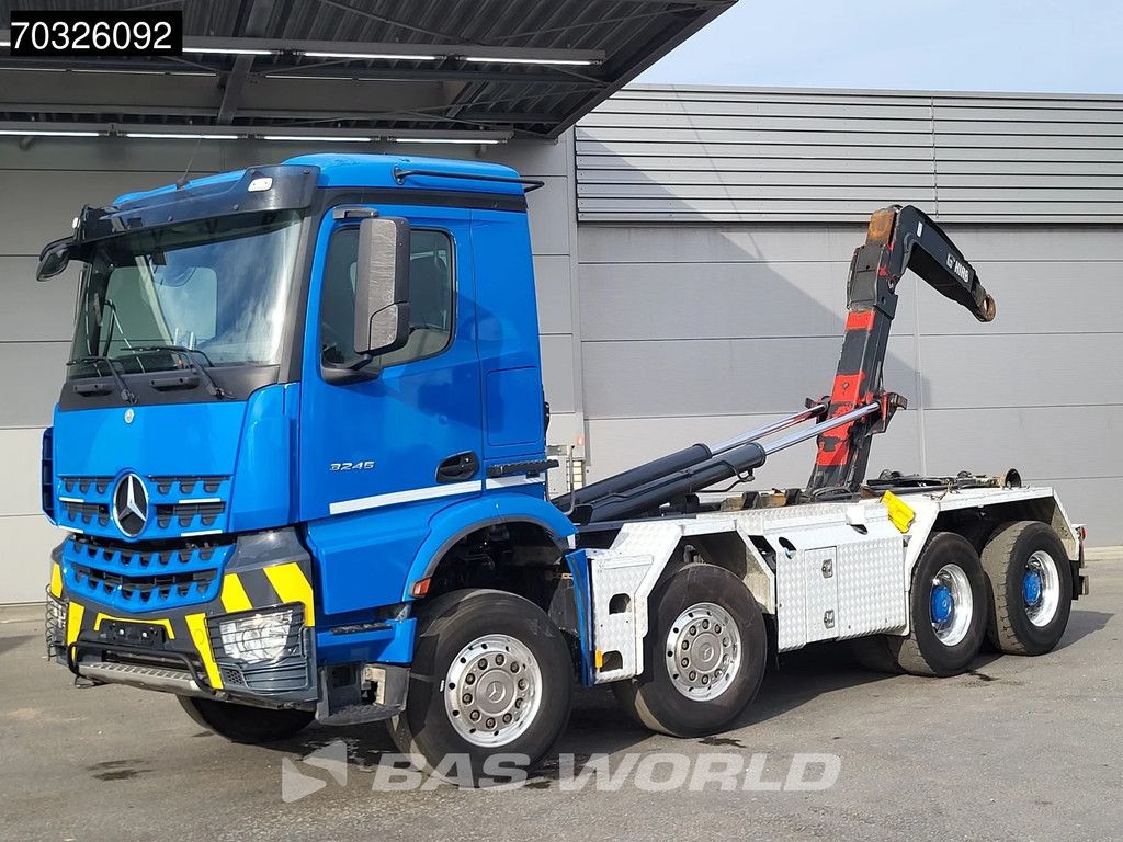 Mercedes Arocs 3245 8X4 HIAB XR26Z56 containersystem Steel Suspension Big-Axle Retarder Euro 6