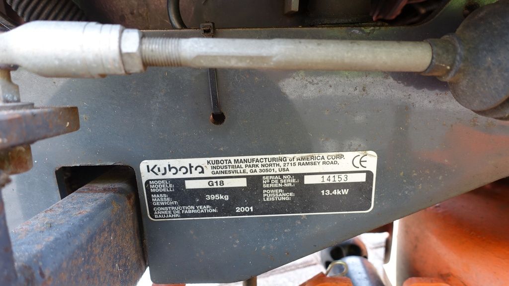 Kubota G18 Zitmaaier met opvangbak