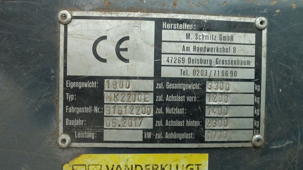 Schmitz MK2200 3 zijdige kipper Electrische