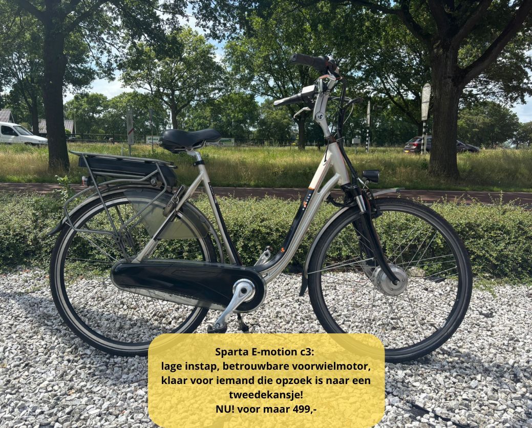 Elektrische fiets damesfiets herenfiets voorwielmotor z.g.a.n