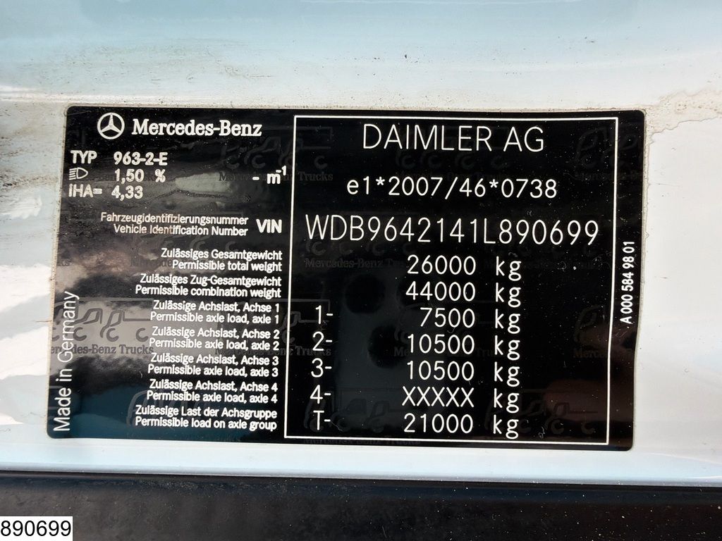 Mercedes Actros 2640 6x4, EURO, HIAB, Remote, PTO