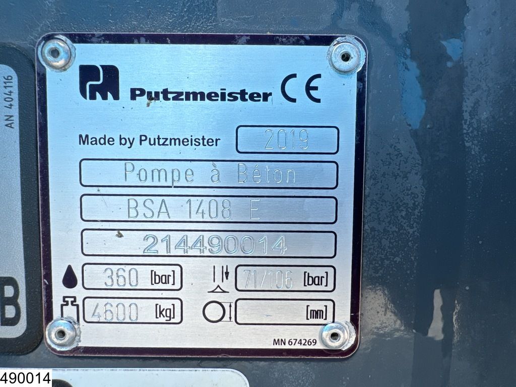 Putzmeister BSA 1408E 110 kW, 106 bar, 79 m3/hr