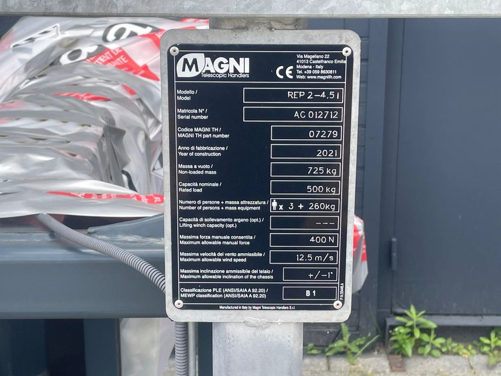 Magni RTH 6.21 D/D 300 Uhr !! + Hoogwerkerkorf -Takel NIEUW !!