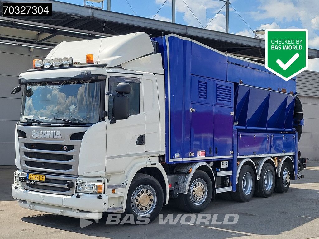 Scania G G490 10X4 NL-truck LONGO Suction excavator Saugbagger Turbine Hydraulic arm Euro 6