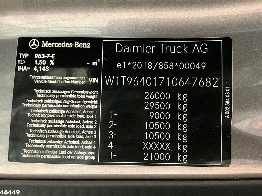 Mercedes-Benz Arocs 2643 6x4 Koks Cyclovac Vacuum Droge stoffen RVS opbouw